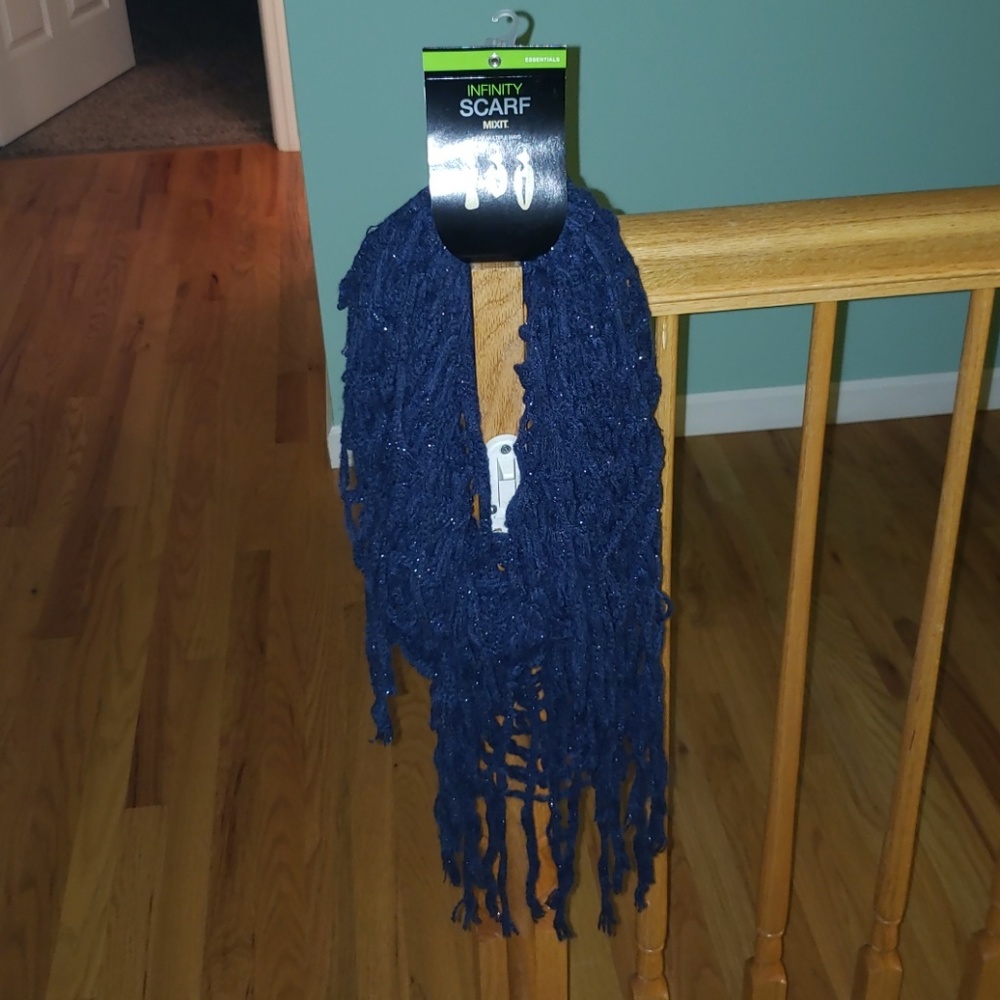 Navy Blue Knit Infinity Scarf